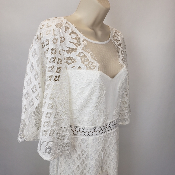 Two Sisters the Label Reyna White Dress midi lace size 4 - Picture 4 of 14